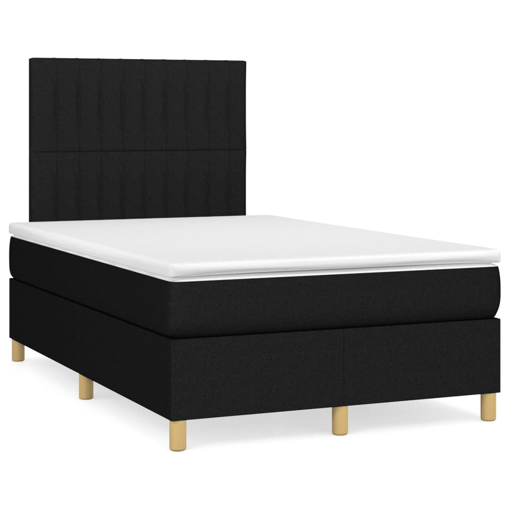 Boxspring met matras stof zwart 120x200 cm is nu te koop bij PeponiXL, paradijselijk wonen!
