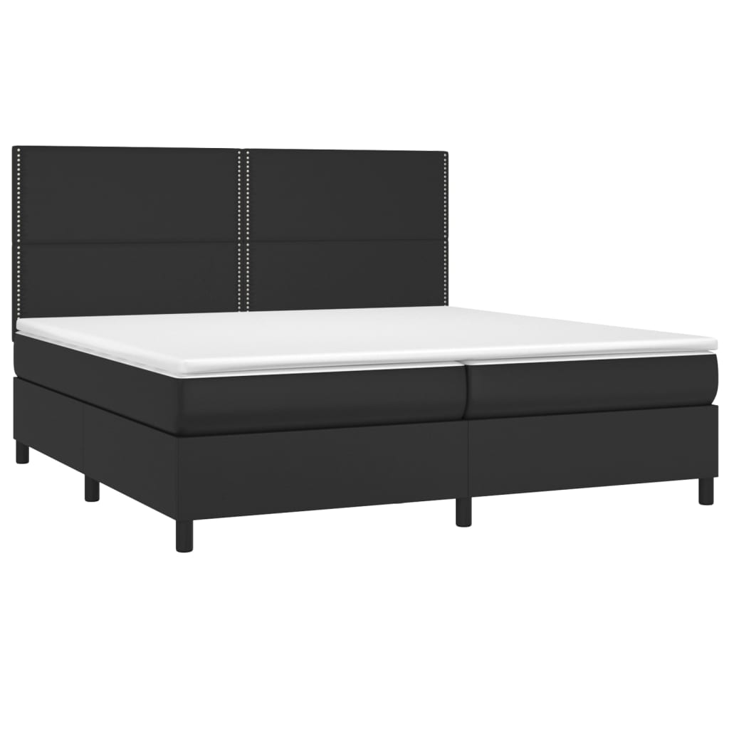 Boxspring met matras kunstleer zwart 200x200 cm is nu te koop bij PeponiXL, paradijselijk wonen!