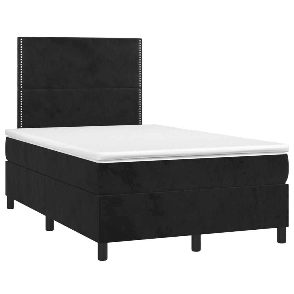 Boxspring met matras fluweel zwart 120x200 cm is nu te koop bij PeponiXL, paradijselijk wonen!