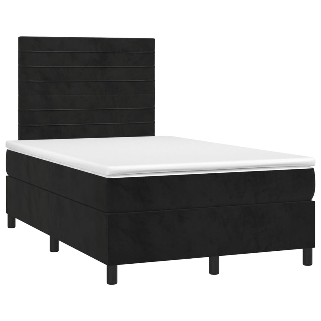 Boxspring met matras fluweel zwart 120x200 cm is nu te koop bij PeponiXL, paradijselijk wonen!