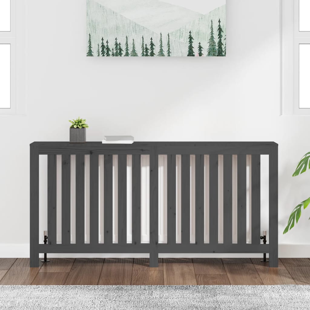 Radiatorombouw 169x19x84 cm massief grenenhout grijs is nu te koop bij PeponiXL, paradijselijk wonen!
