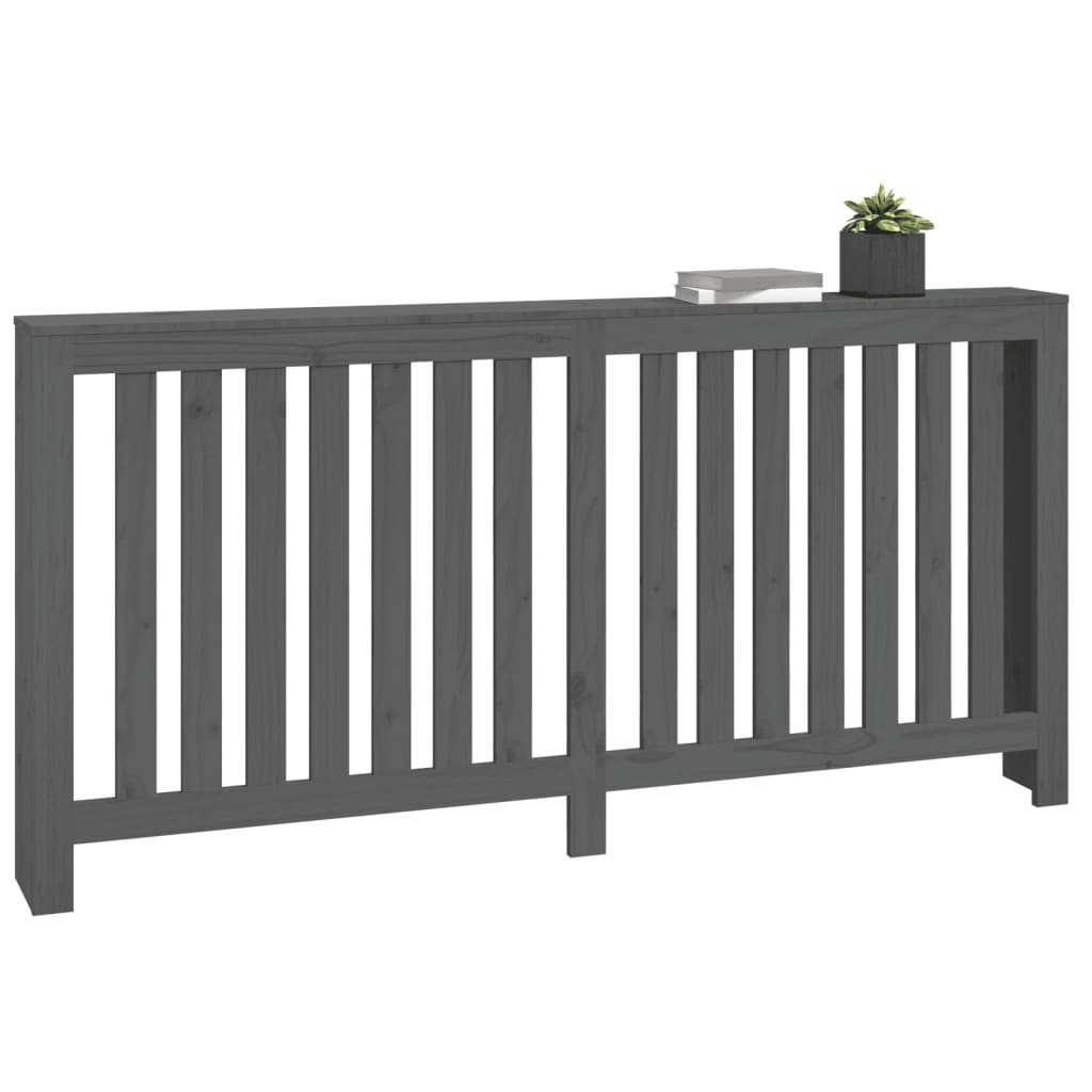 Radiatorombouw 169x19x84 cm massief grenenhout grijs is nu te koop bij PeponiXL, paradijselijk wonen!