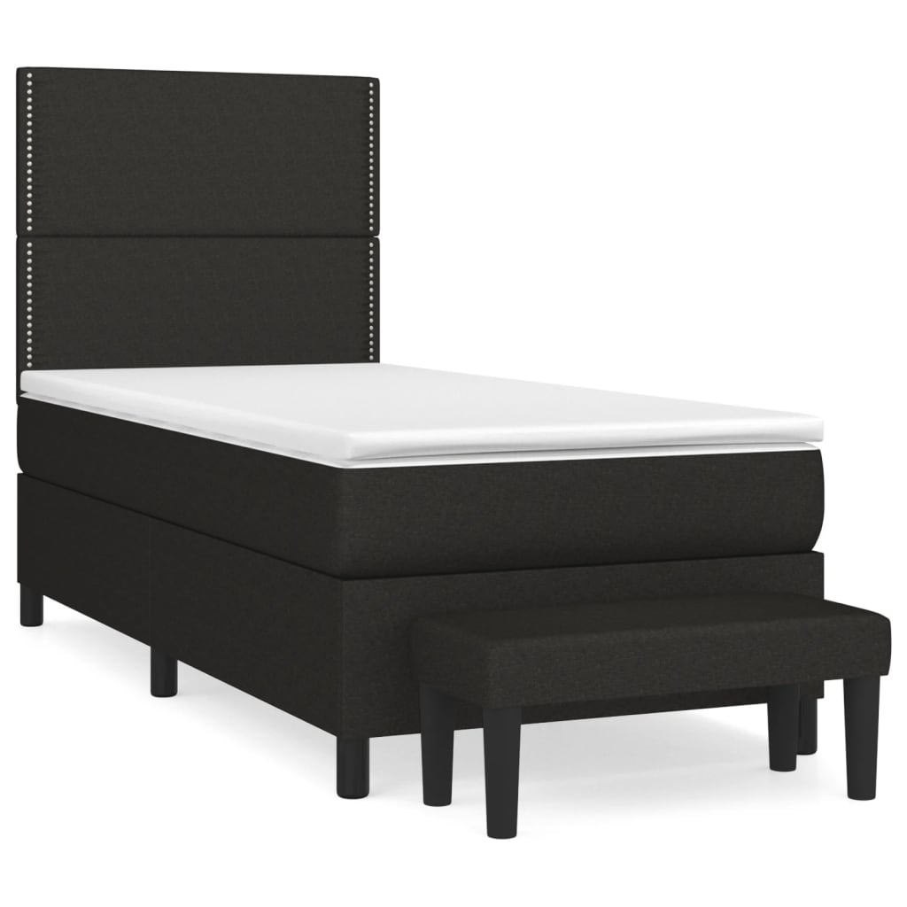 Boxspring met matras stof zwart 80x200 cm is nu te koop bij PeponiXL, paradijselijk wonen!