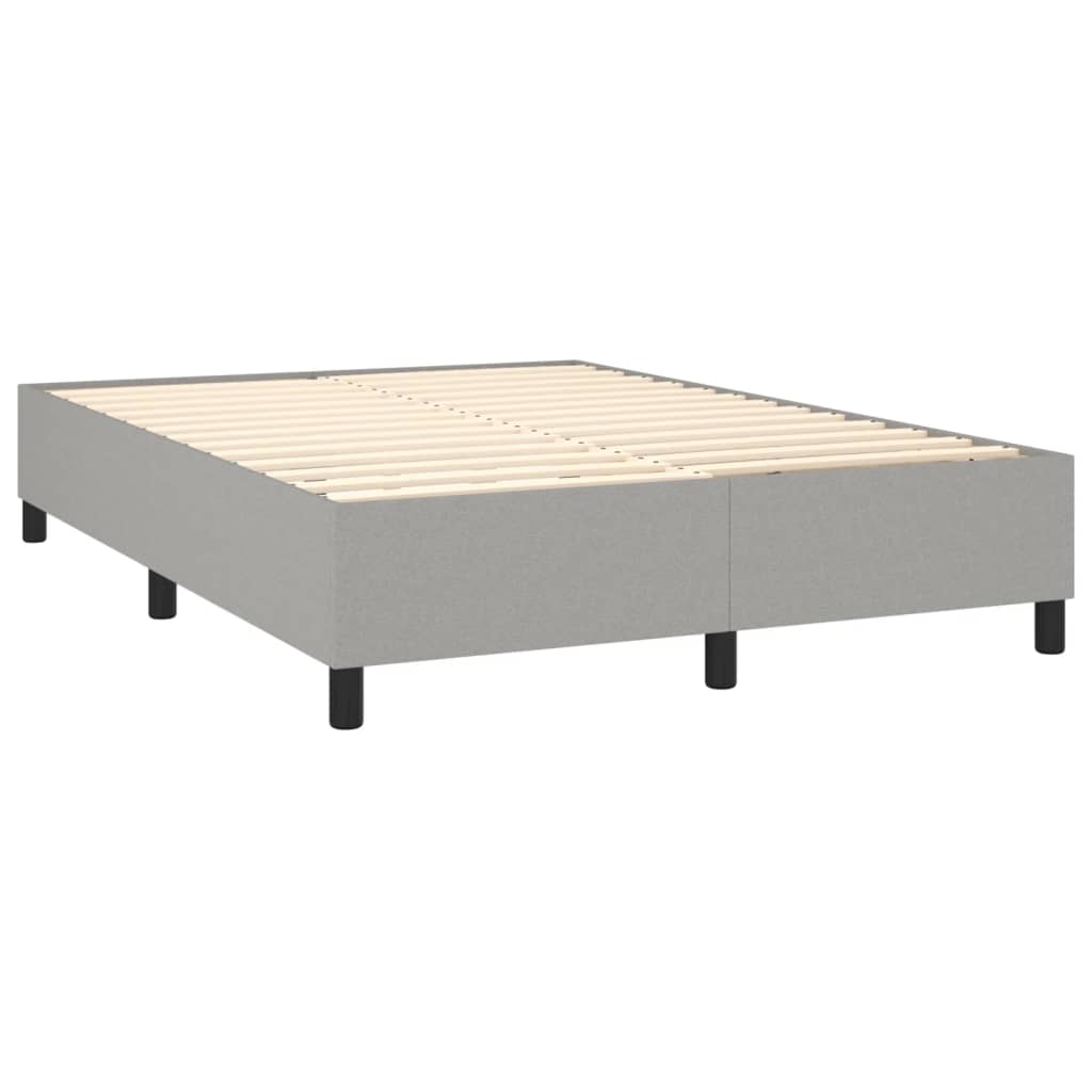 Boxspring met matras stof lichtgrijs 140x190 cm is nu te koop bij PeponiXL, paradijselijk wonen!