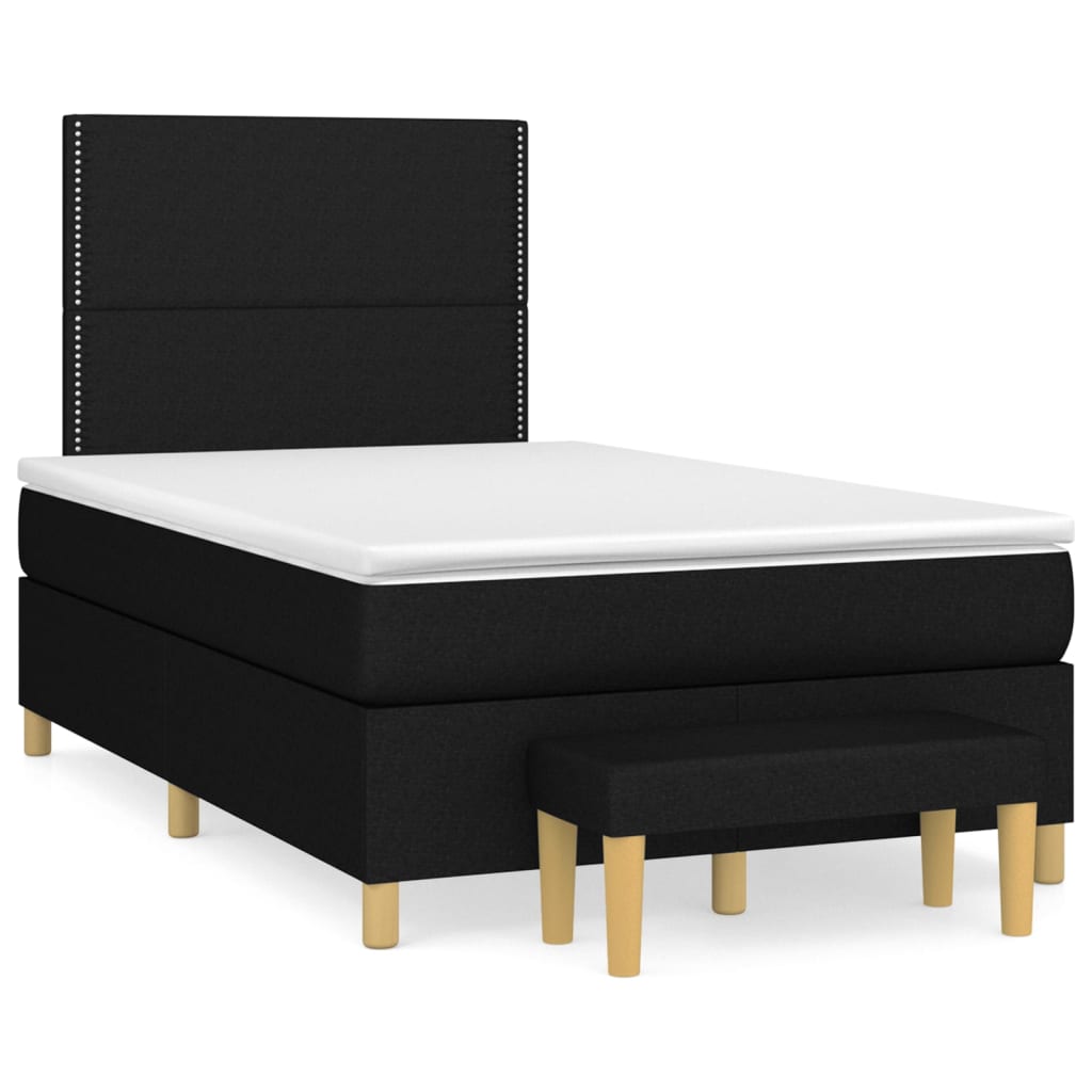 Boxspring met matras stof zwart 120x200 cm is nu te koop bij PeponiXL, paradijselijk wonen!