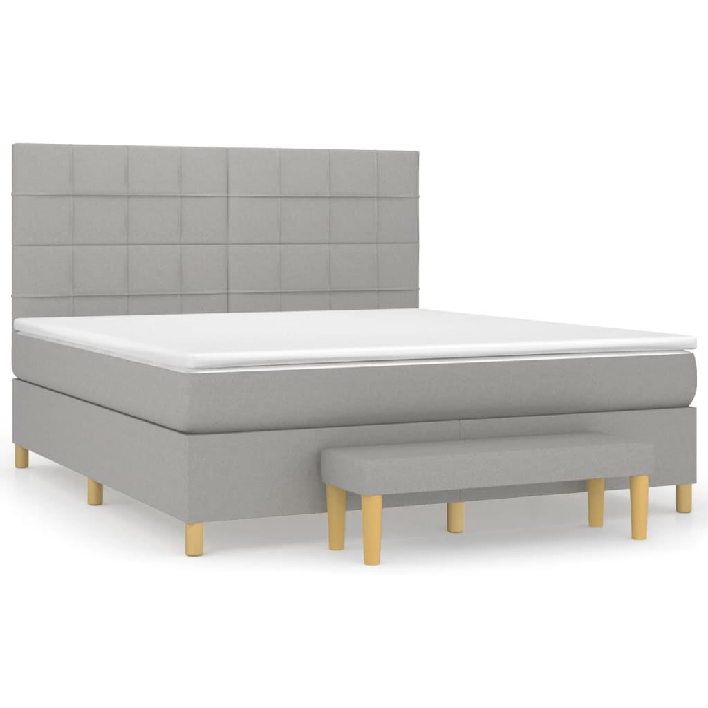 Boxspring met matras stof lichtgrijs 160x200 cm is nu te koop bij PeponiXL, paradijselijk wonen!