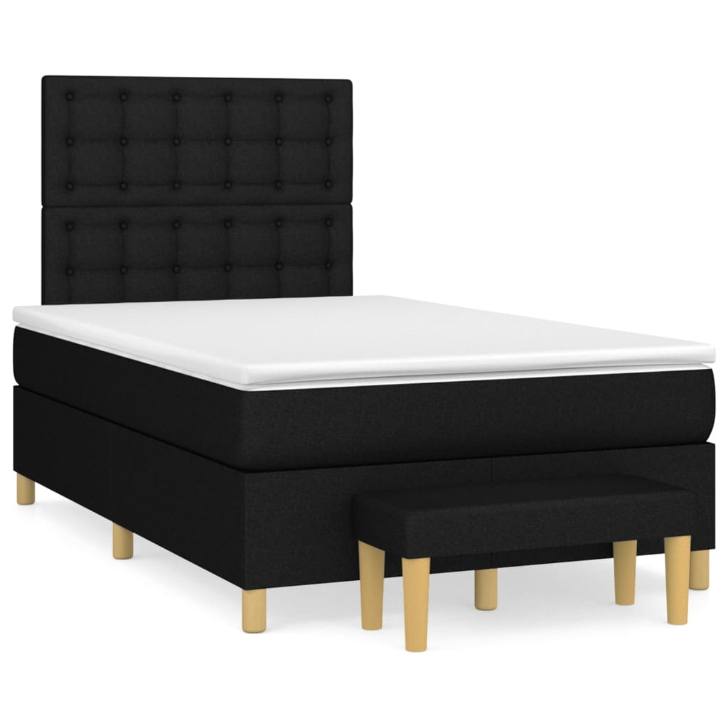 Boxspring met matras stof zwart 120x200 cm is nu te koop bij PeponiXL, paradijselijk wonen!