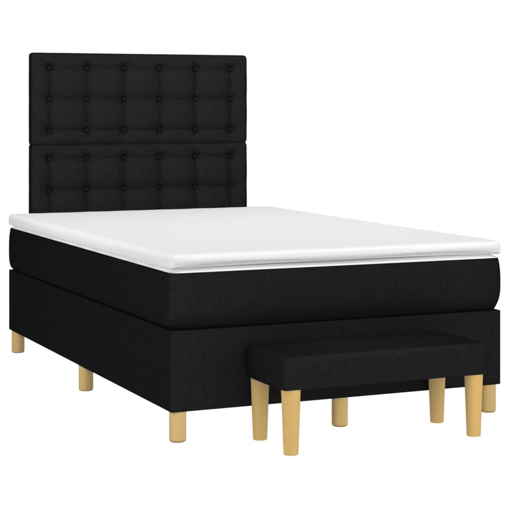 Boxspring met matras stof zwart 120x200 cm is nu te koop bij PeponiXL, paradijselijk wonen!