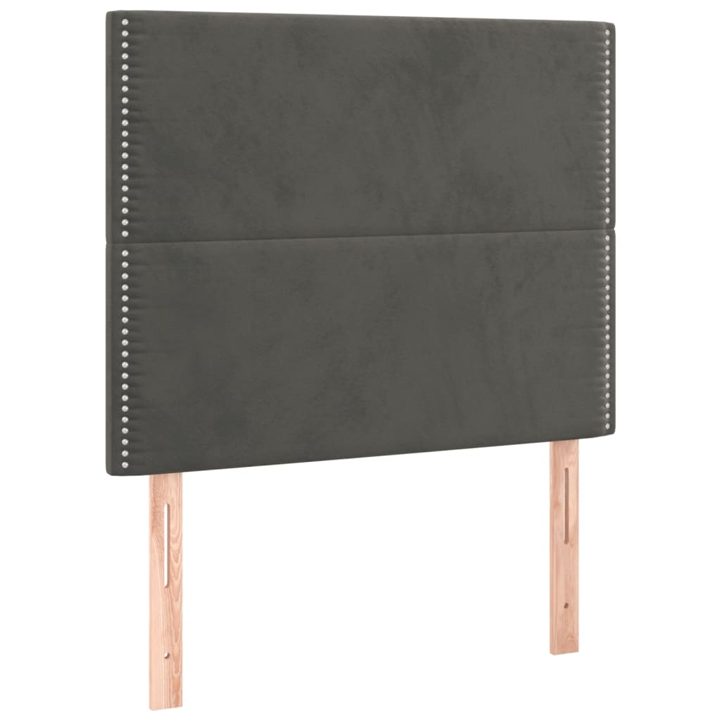 Boxspring met matras fluweel donkergrijs 90x190 cm is nu te koop bij PeponiXL, paradijselijk wonen!
