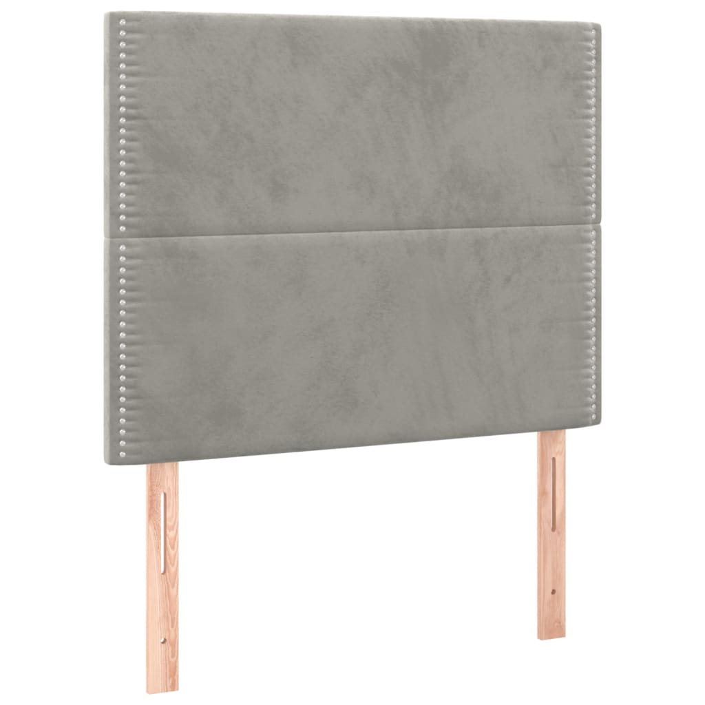 Boxspring met matras fluweel lichtgrijs 120x200 cm is nu te koop bij PeponiXL, paradijselijk wonen!