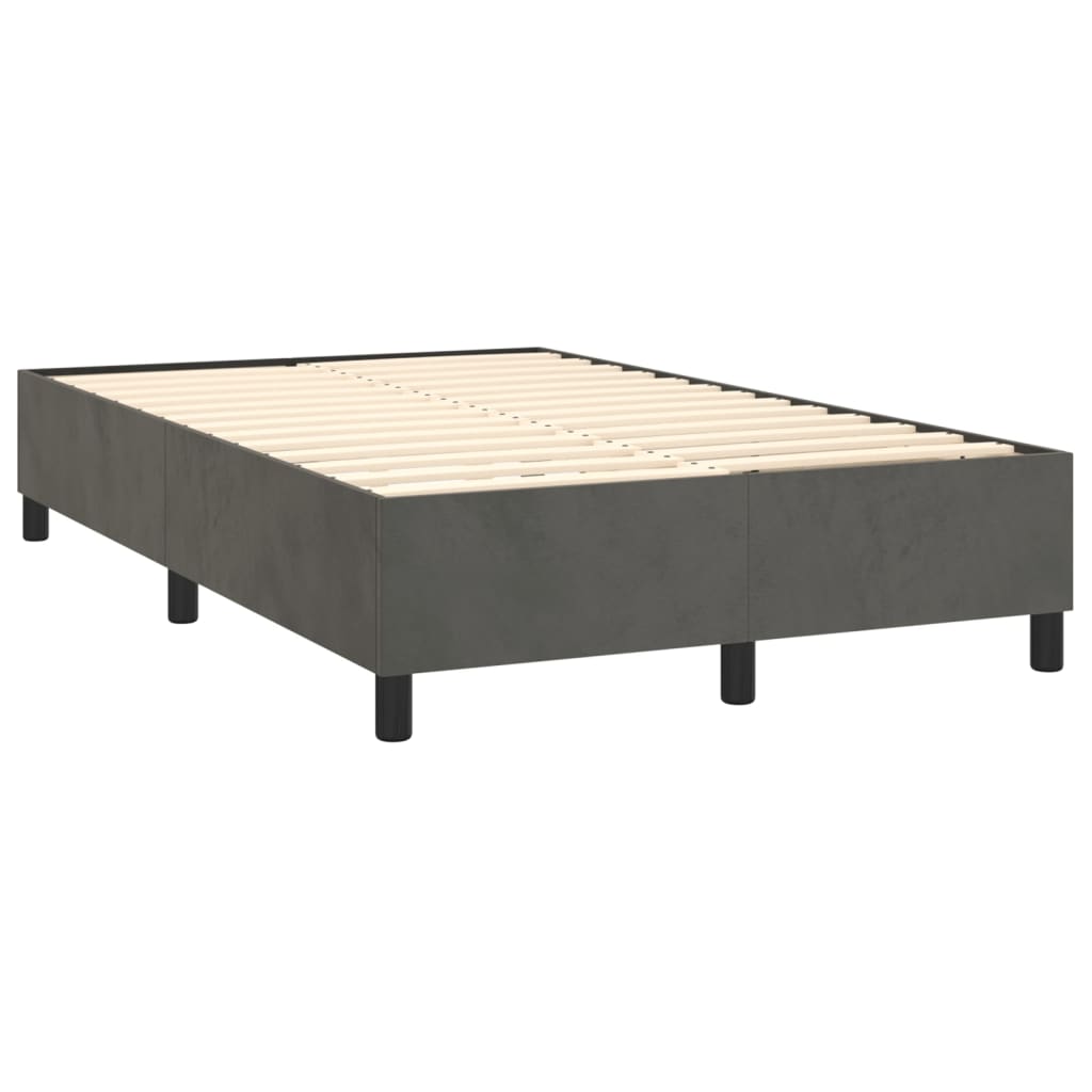Boxspring met matras fluweel donkergrijs 120x200 cm is nu te koop bij PeponiXL, paradijselijk wonen!
