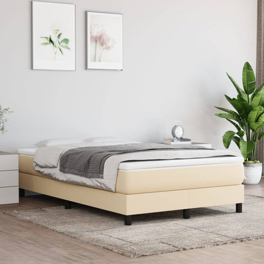 Boxspring met matras stof crèmekleurig 120x200 cm is nu te koop bij PeponiXL, paradijselijk wonen!