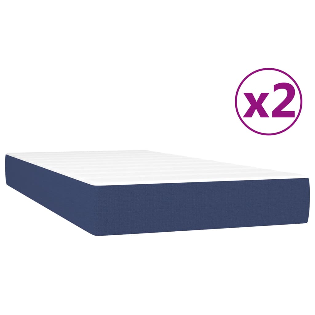 Boxspring met matras stof blauw 200x200 cm is nu te koop bij PeponiXL, paradijselijk wonen!