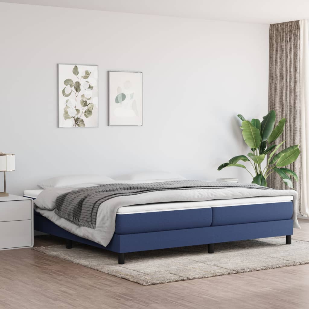 Boxspring met matras stof blauw 200x200 cm is nu te koop bij PeponiXL, paradijselijk wonen!