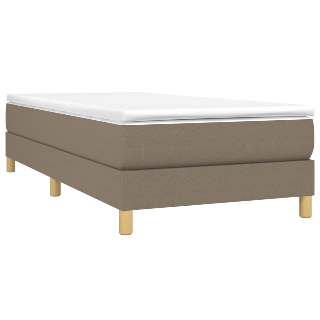 Boxspring met matras stof taupe 90x200 cm is nu te koop bij PeponiXL, paradijselijk wonen!