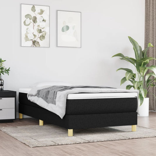 Boxspring met matras stof zwart 100x200 cm is nu te koop bij PeponiXL, paradijselijk wonen!