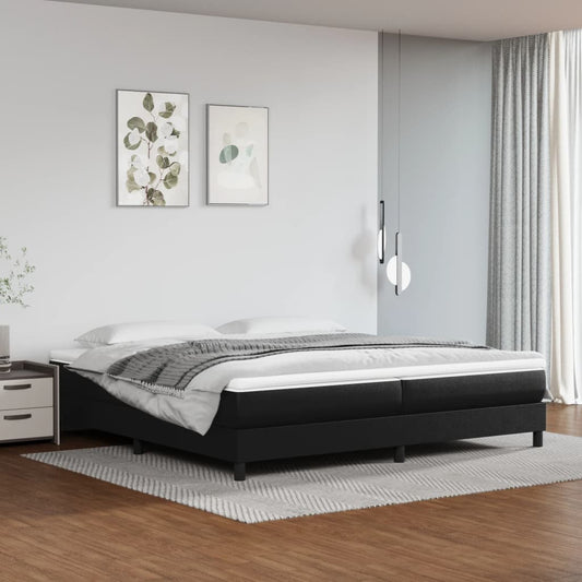 Boxspring met matras kunstleer zwart 200x200 cm is nu te koop bij PeponiXL, paradijselijk wonen!