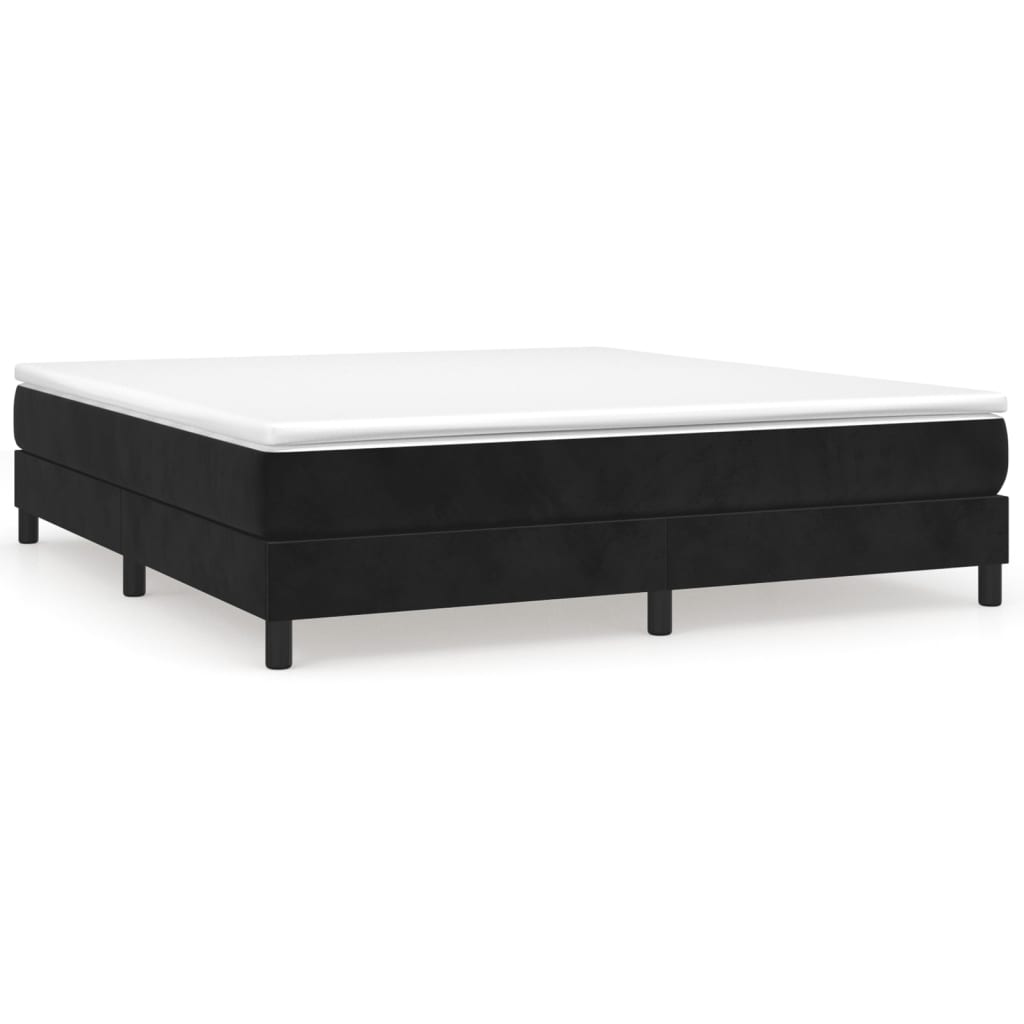 Boxspring met matras fluweel zwart 160x200 cm is nu te koop bij PeponiXL, paradijselijk wonen!