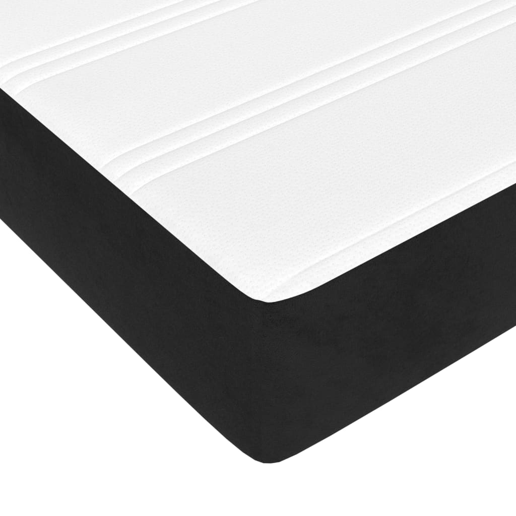 Boxspring met matras fluweel zwart 160x200 cm is nu te koop bij PeponiXL, paradijselijk wonen!