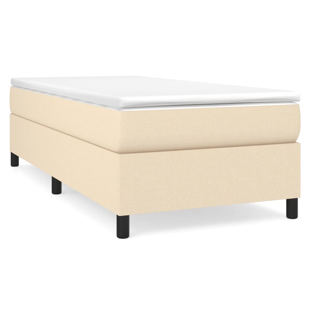Boxspring met matras stof crèmekleurig 80x200 cm is nu te koop bij PeponiXL, paradijselijk wonen!