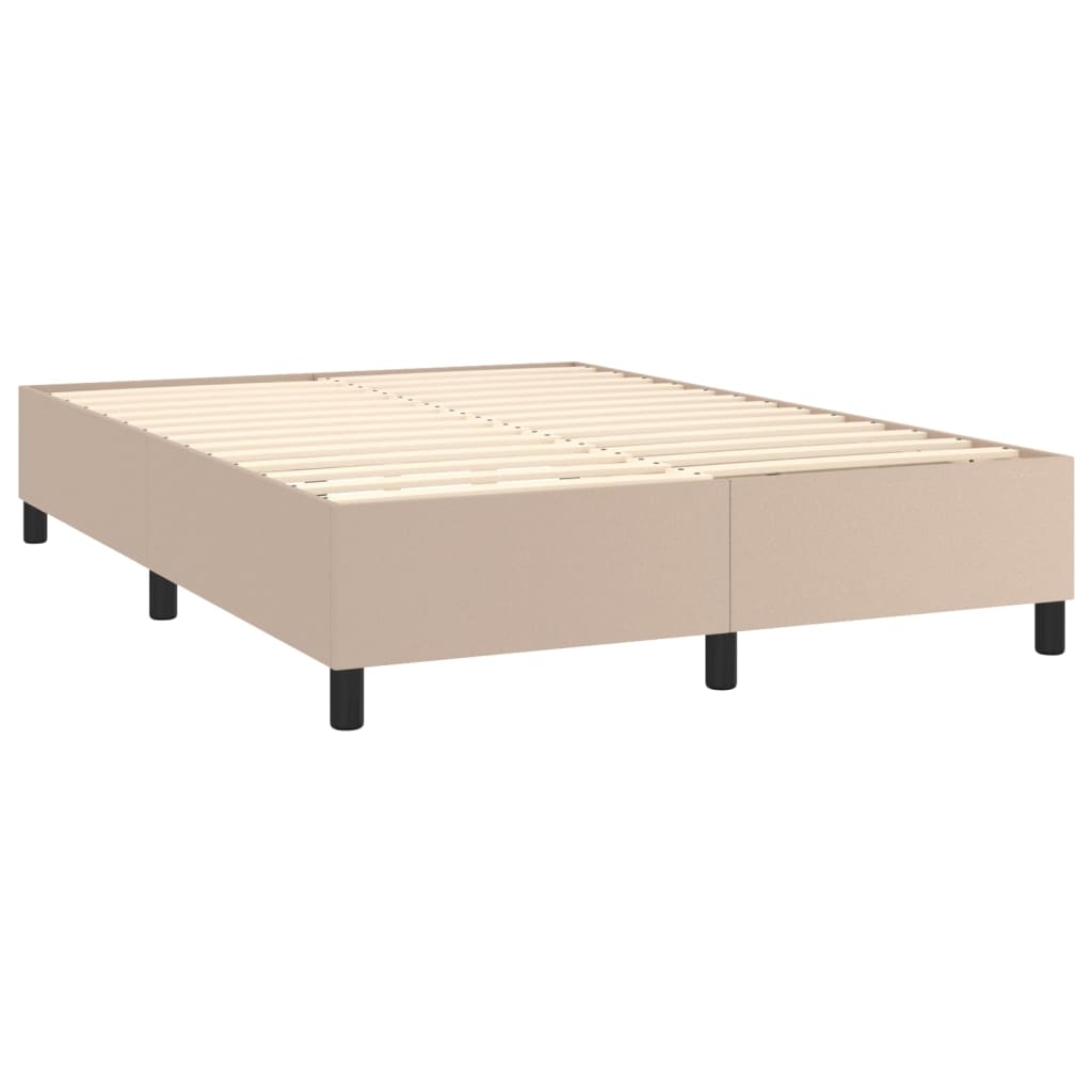 Boxspring met matras kunstleer cappuccinokleurig 140x190 cm is nu te koop bij PeponiXL, paradijselijk wonen!