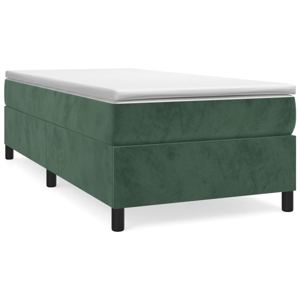 Boxspring met matras fluweel donkergroen 90x190 cm is nu te koop bij PeponiXL, paradijselijk wonen!