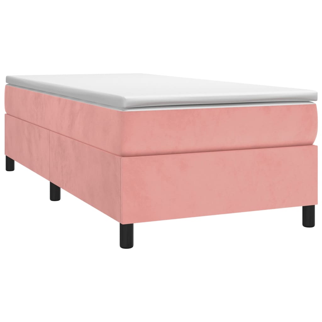 Boxspring met matras fluweel roze 100x200 cm is nu te koop bij PeponiXL, paradijselijk wonen!