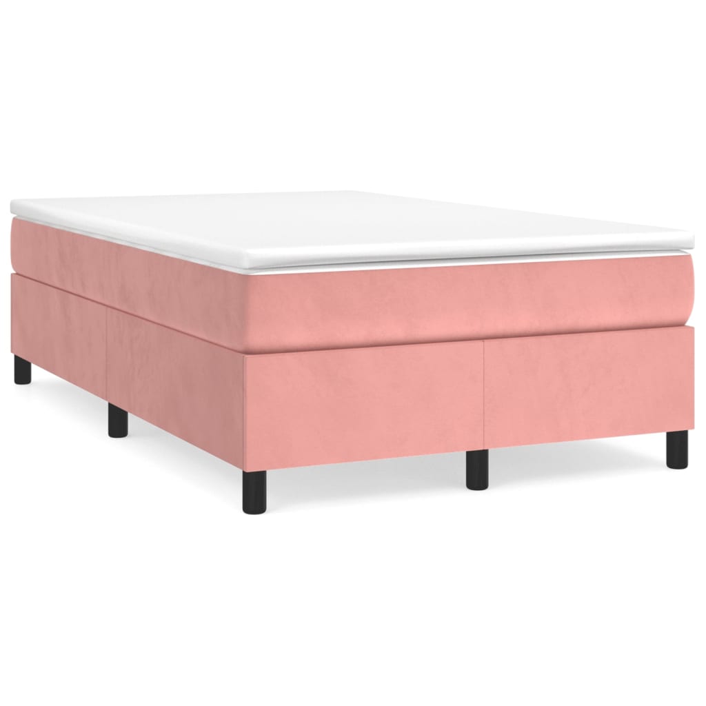 Boxspring met matras fluweel roze 120x200 cm is nu te koop bij PeponiXL, paradijselijk wonen!