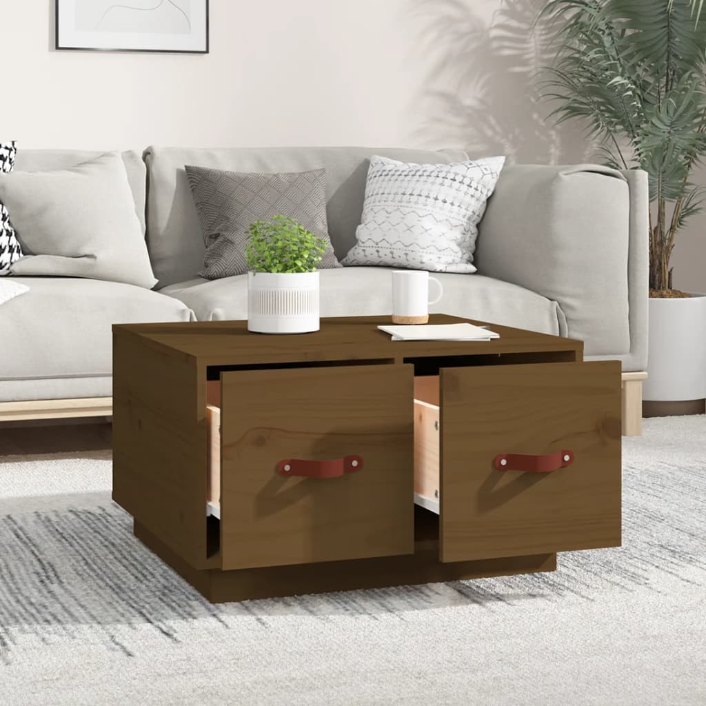 Salontafel 60x53x35 cm massief grenenhout honingbruin is nu te koop bij PeponiXL, paradijselijk wonen!