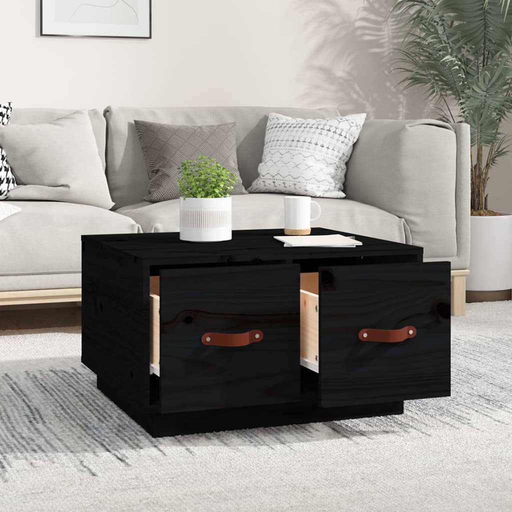 Salontafel 60x53x35 cm massief grenenhout zwart is nu te koop bij PeponiXL, paradijselijk wonen!