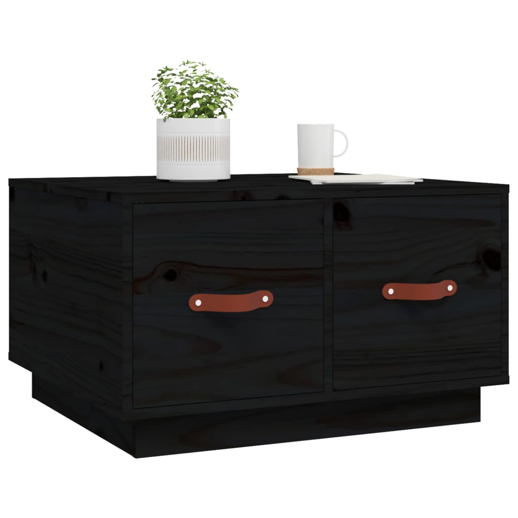 Salontafel 60x53x35 cm massief grenenhout zwart is nu te koop bij PeponiXL, paradijselijk wonen!
