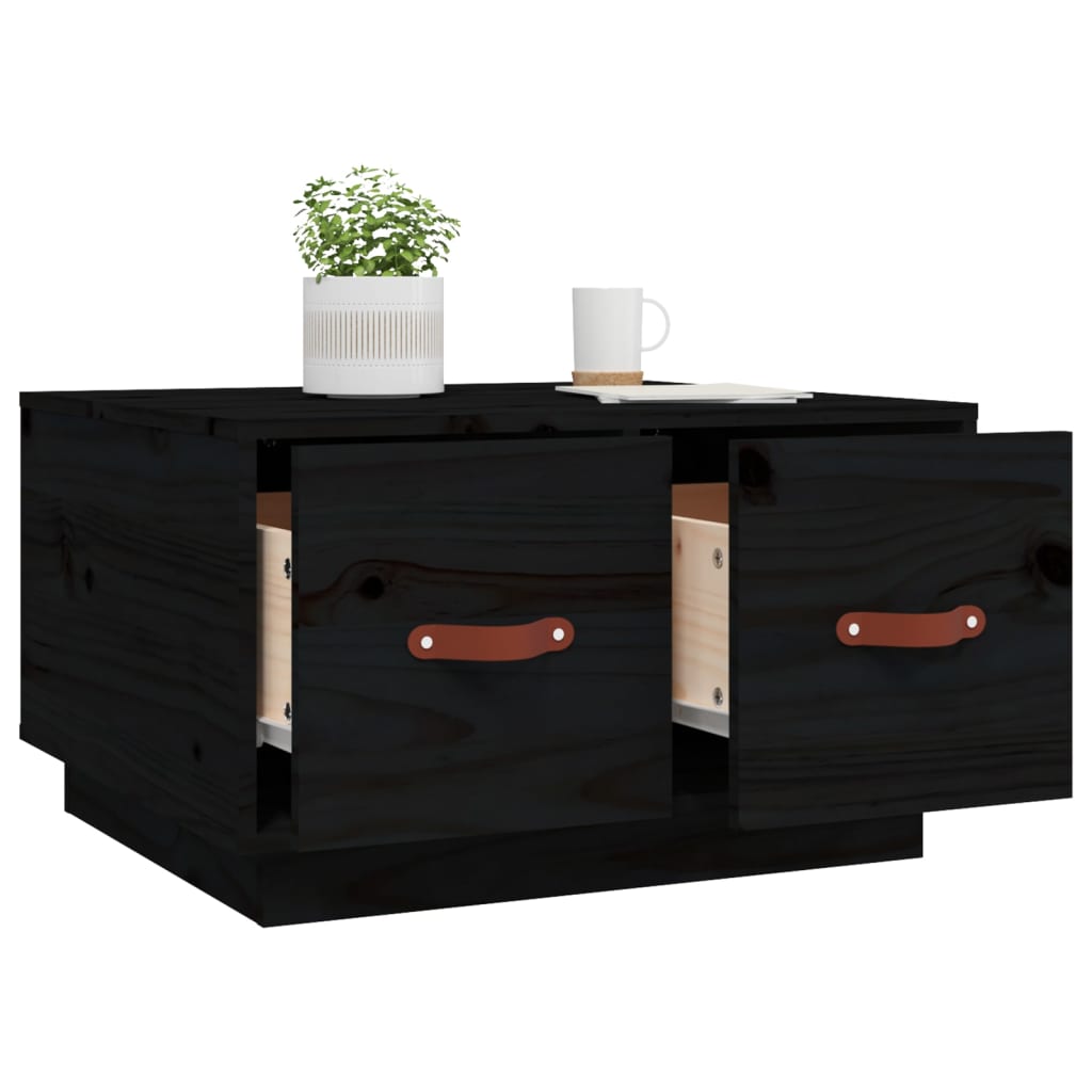 Salontafel 60x53x35 cm massief grenenhout zwart is nu te koop bij PeponiXL, paradijselijk wonen!