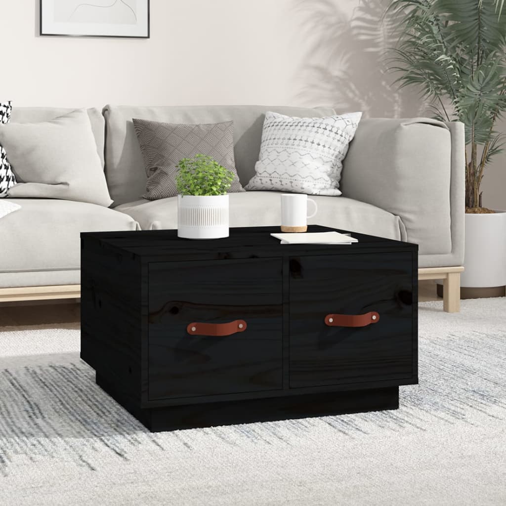 Salontafel 60x53x35 cm massief grenenhout zwart is nu te koop bij PeponiXL, paradijselijk wonen!