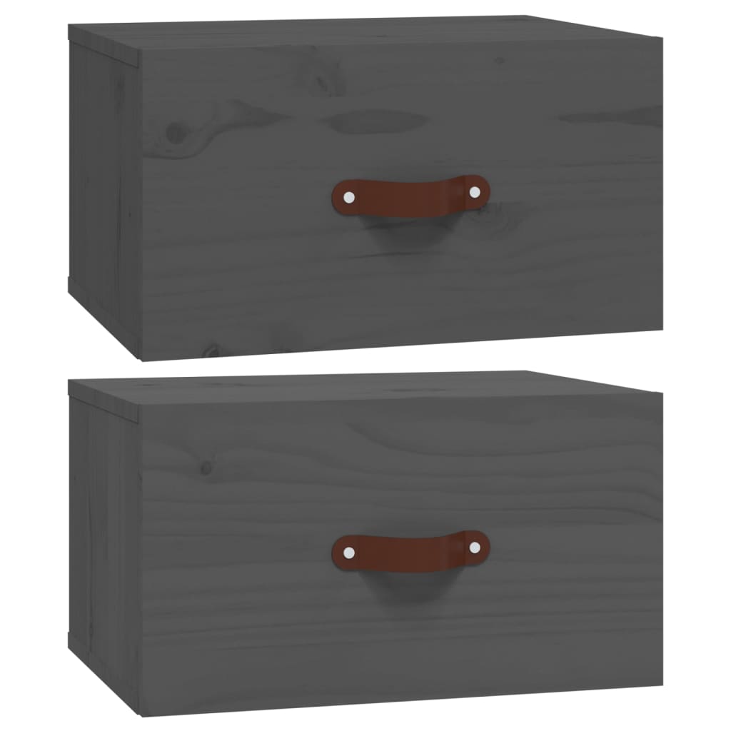 Nachtkastjes 2 st wandgemonteerd 40x29,5x22 cm grijs is nu te koop bij PeponiXL, paradijselijk wonen!