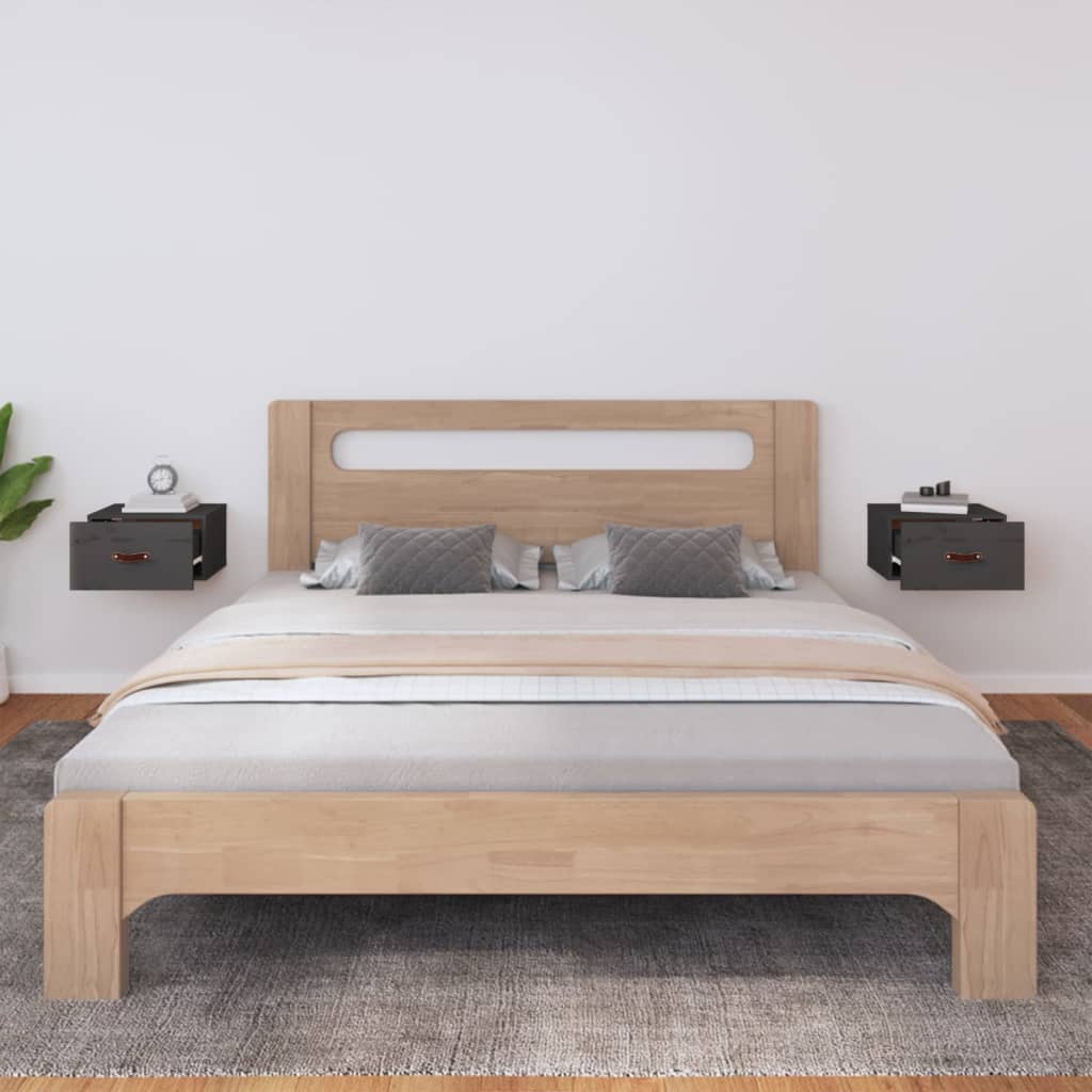 Nachtkastjes 2 st wandgemonteerd 40x29,5x22 cm grijs is nu te koop bij PeponiXL, paradijselijk wonen!