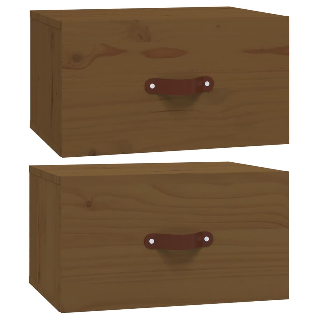 Nachtkastjes 2 st wandgemonteerd 40x29,5x22 cm honingbruin is nu te koop bij PeponiXL, paradijselijk wonen!