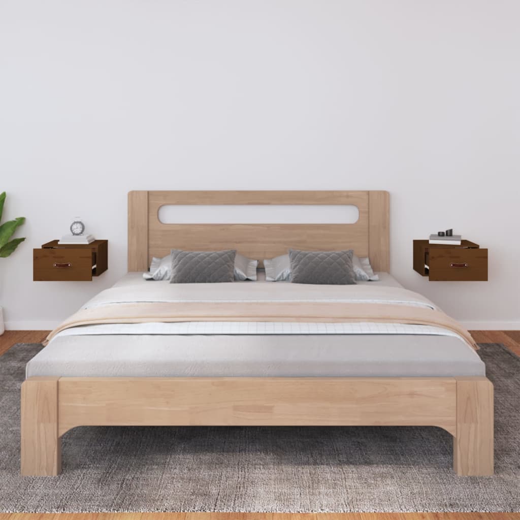 Nachtkastjes 2 st wandgemonteerd 40x29,5x22 cm honingbruin is nu te koop bij PeponiXL, paradijselijk wonen!