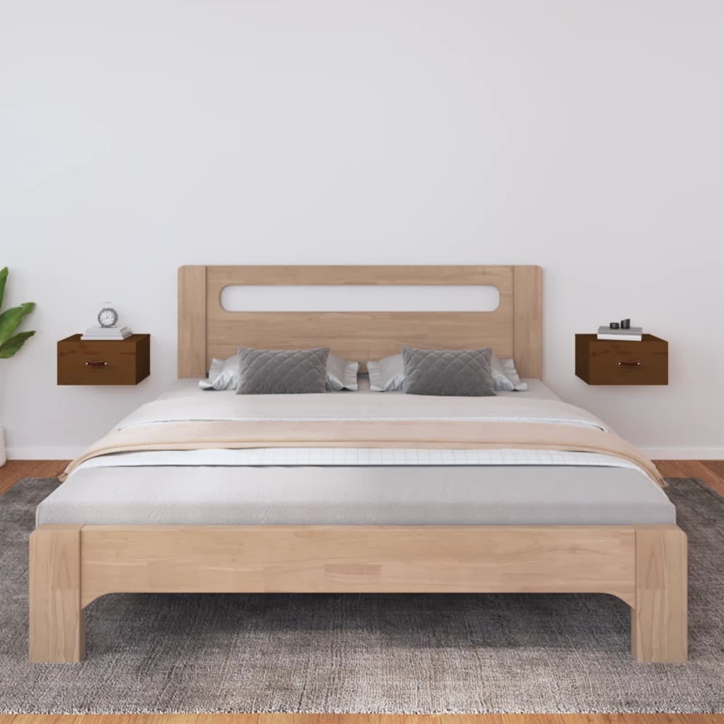 Nachtkastjes 2 st wandgemonteerd 40x29,5x22 cm honingbruin is nu te koop bij PeponiXL, paradijselijk wonen!
