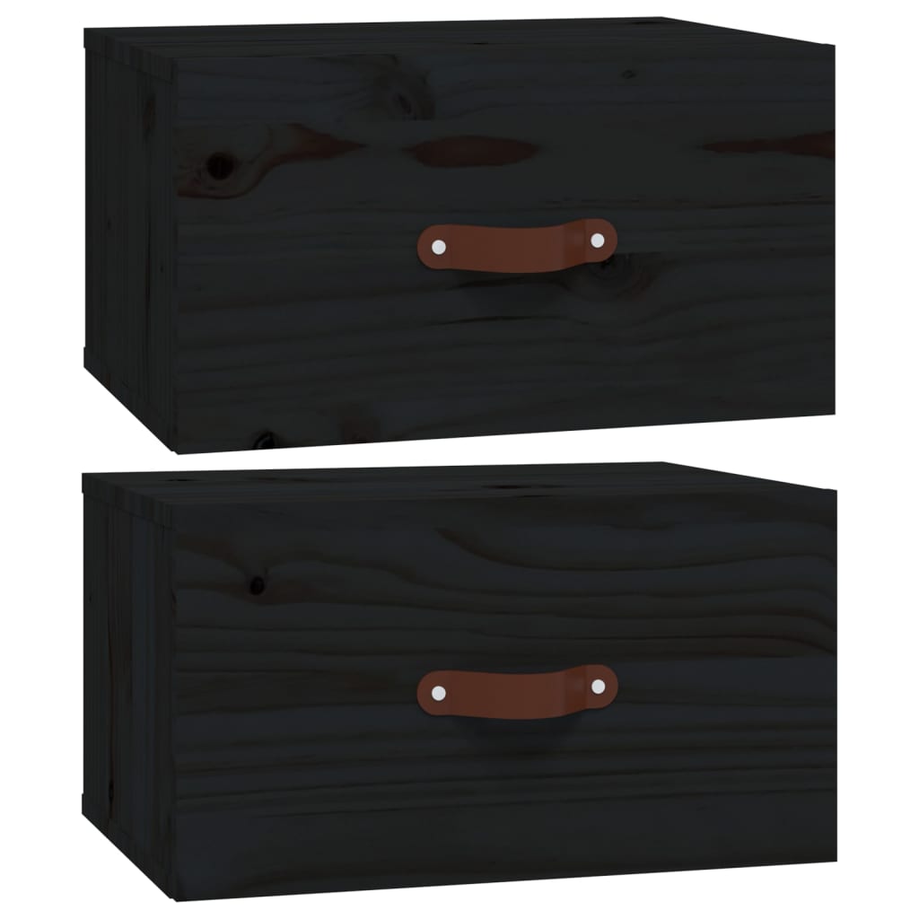 Nachtkastjes 2 st wandgemonteerd 40x29,5x22 cm zwart is nu te koop bij PeponiXL, paradijselijk wonen!