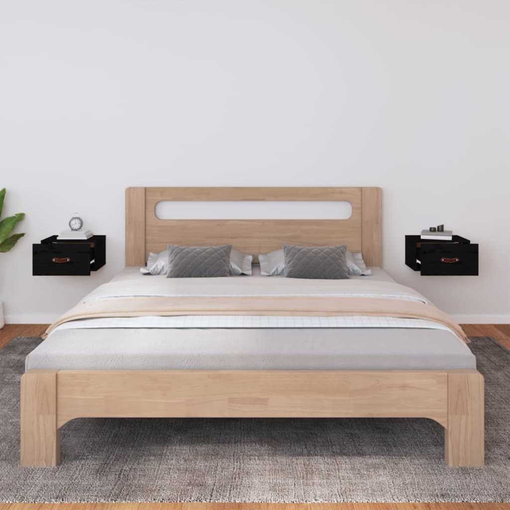 Nachtkastjes 2 st wandgemonteerd 40x29,5x22 cm zwart is nu te koop bij PeponiXL, paradijselijk wonen!