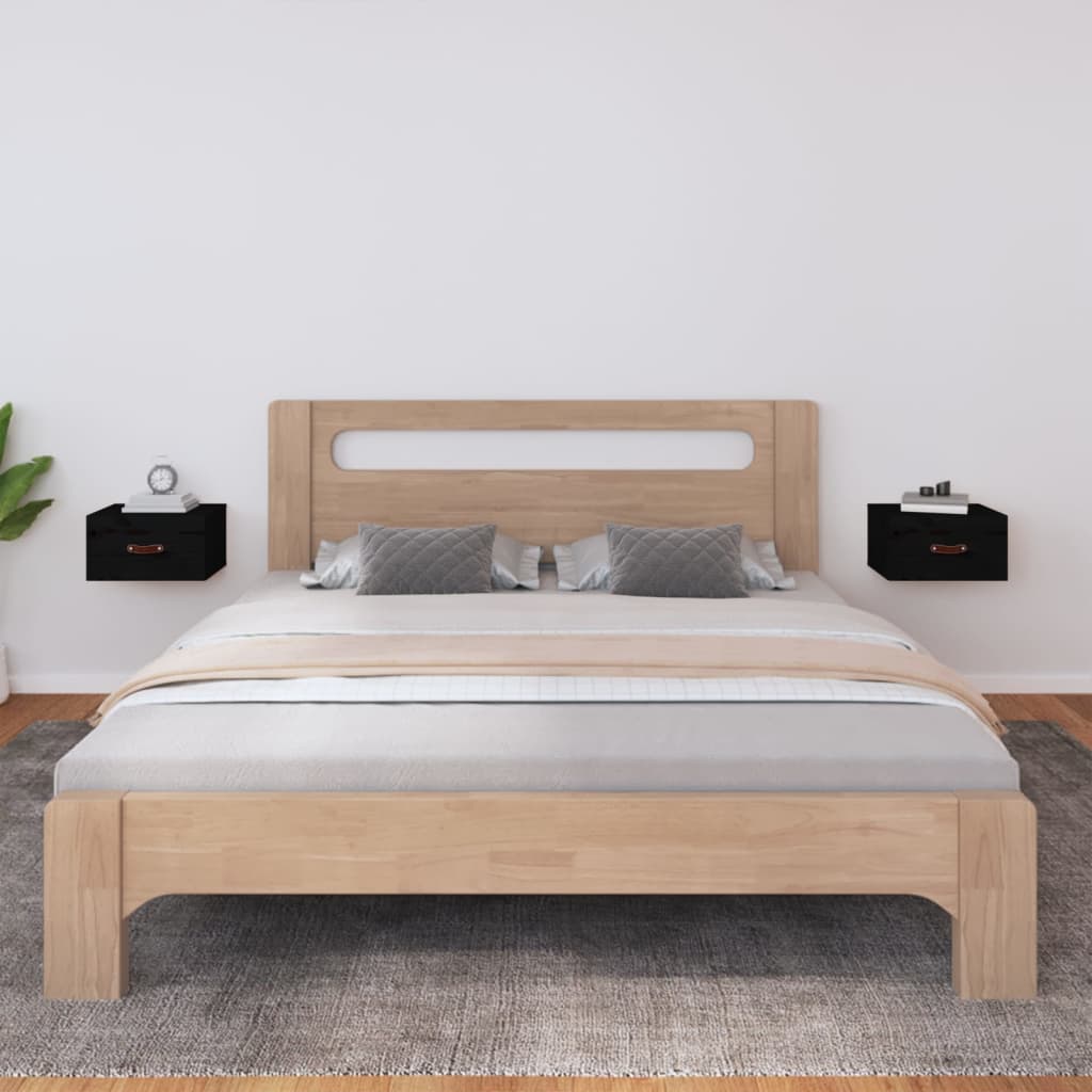 Nachtkastjes 2 st wandgemonteerd 40x29,5x22 cm zwart is nu te koop bij PeponiXL, paradijselijk wonen!
