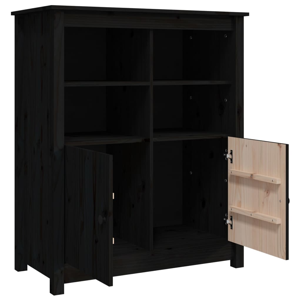 Dressoir 83x41,5x100 cm massief grenenhout zwart is nu te koop bij PeponiXL, paradijselijk wonen!