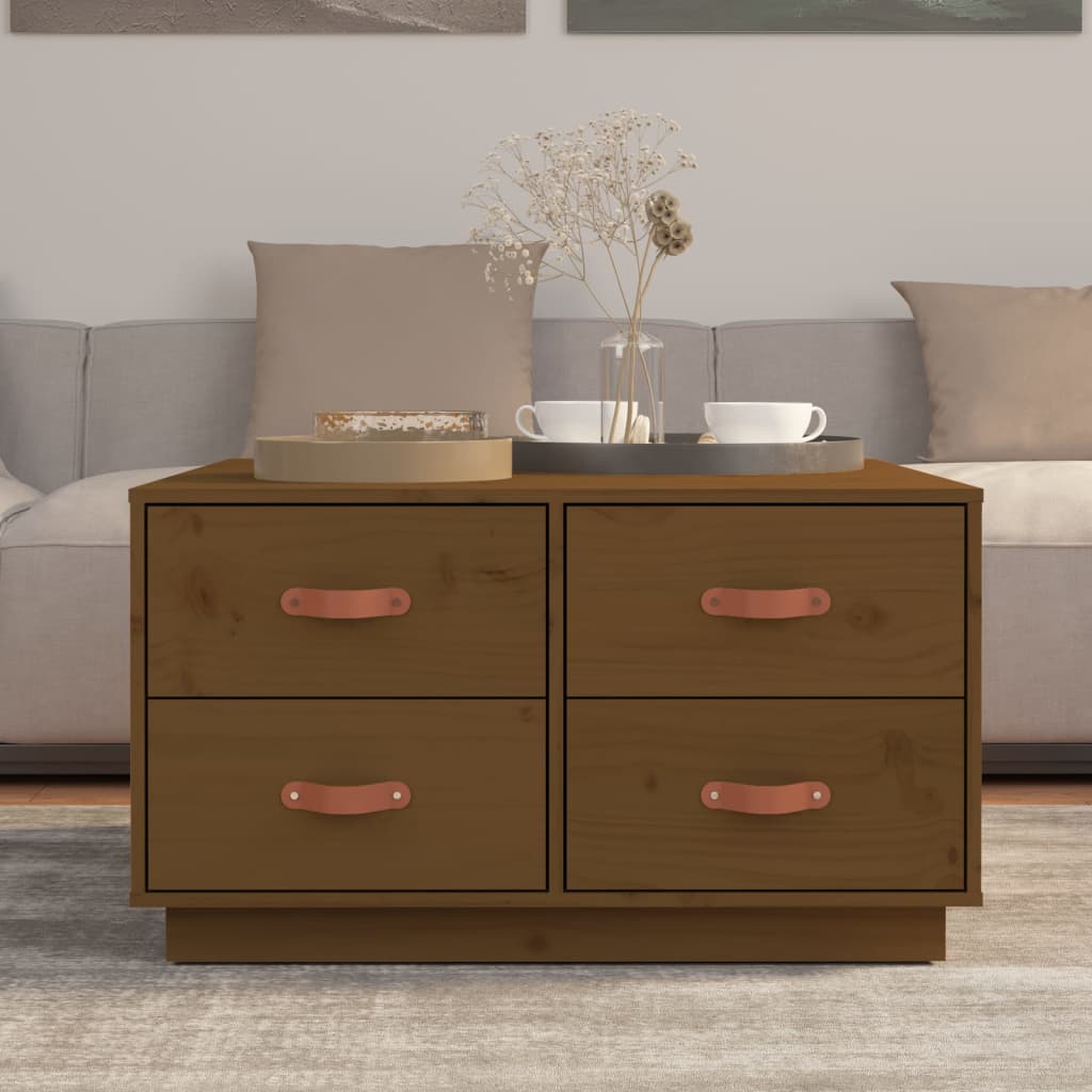 Salontafel 80x80x45 cm massief grenenhout honingbruin is nu te koop bij PeponiXL, paradijselijk wonen!