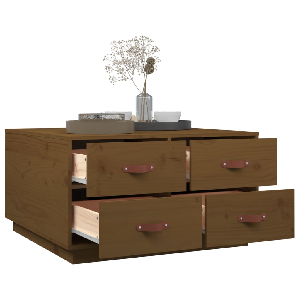 Salontafel 80x80x45 cm massief grenenhout honingbruin is nu te koop bij PeponiXL, paradijselijk wonen!