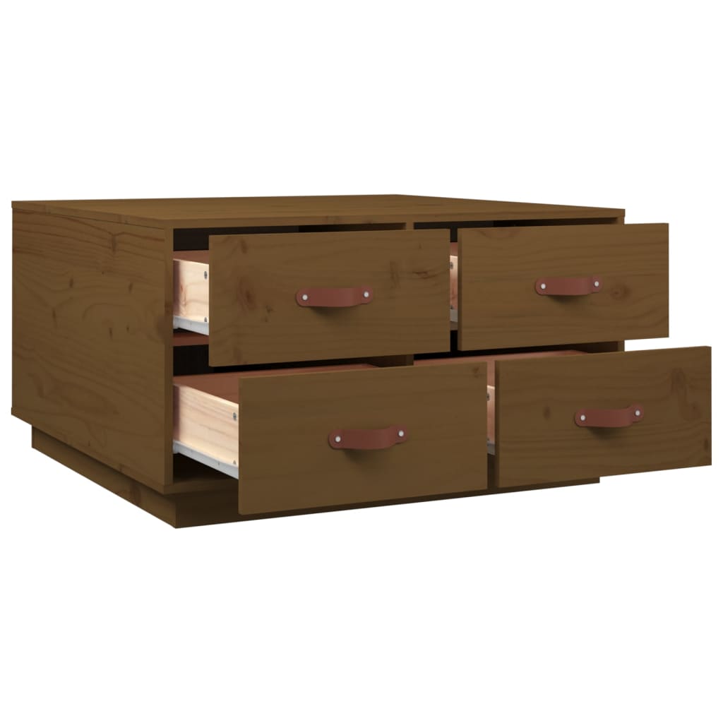 Salontafel 80x80x45 cm massief grenenhout honingbruin is nu te koop bij PeponiXL, paradijselijk wonen!