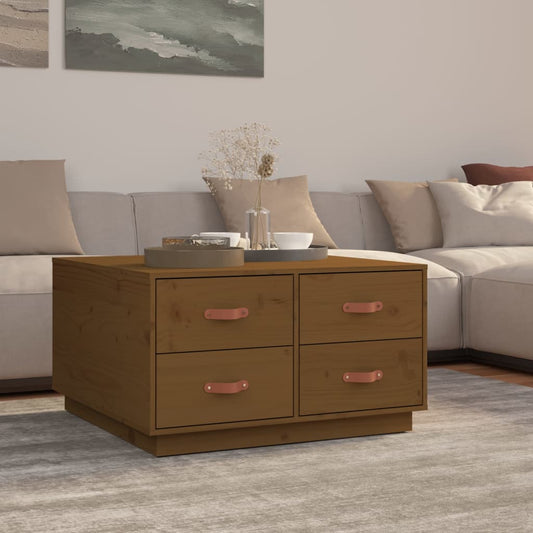 Salontafel 80x80x45 cm massief grenenhout honingbruin is nu te koop bij PeponiXL, paradijselijk wonen!