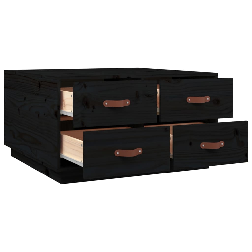 Salontafel 80x80x45 cm massief grenenhout zwart is nu te koop bij PeponiXL, paradijselijk wonen!