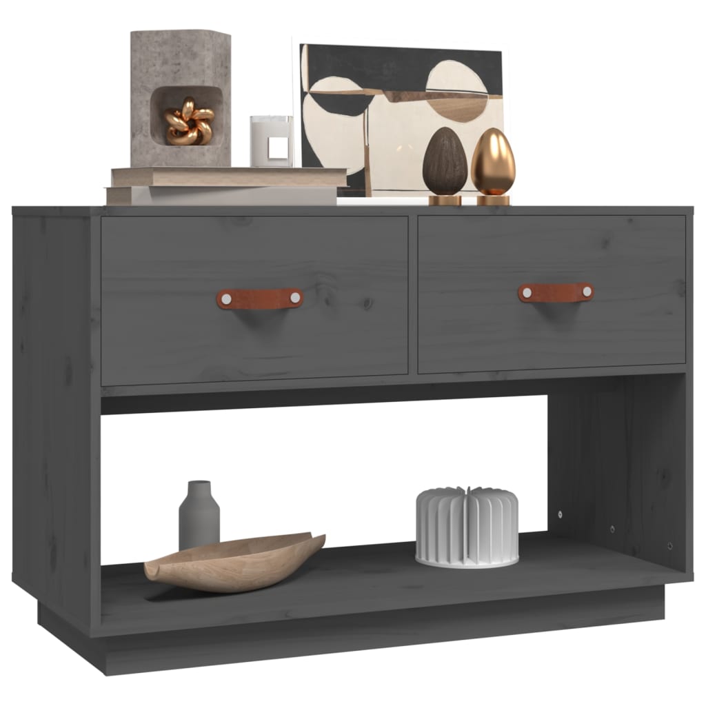 Tv-meubel 90x40x60 cm massief grenenhout grijs is nu te koop bij PeponiXL, paradijselijk wonen!