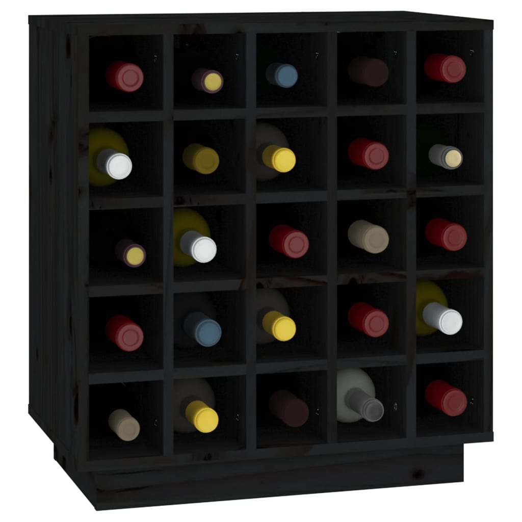 Wijnkast 55,5x34x61 cm massief grenenhout zwart is nu te koop bij PeponiXL, paradijselijk wonen!