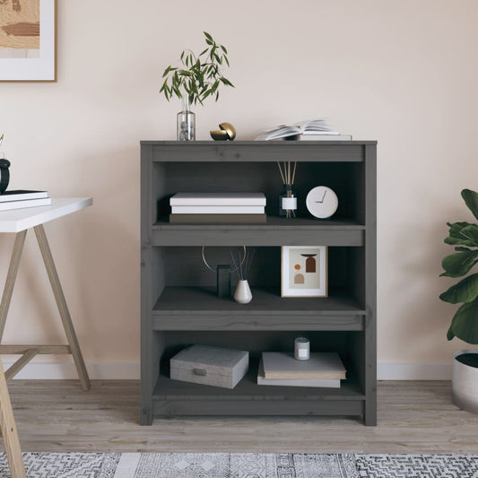 Boekenkast 80x35x97 cm massief grenenhout grijs is nu te koop bij PeponiXL, paradijselijk wonen!